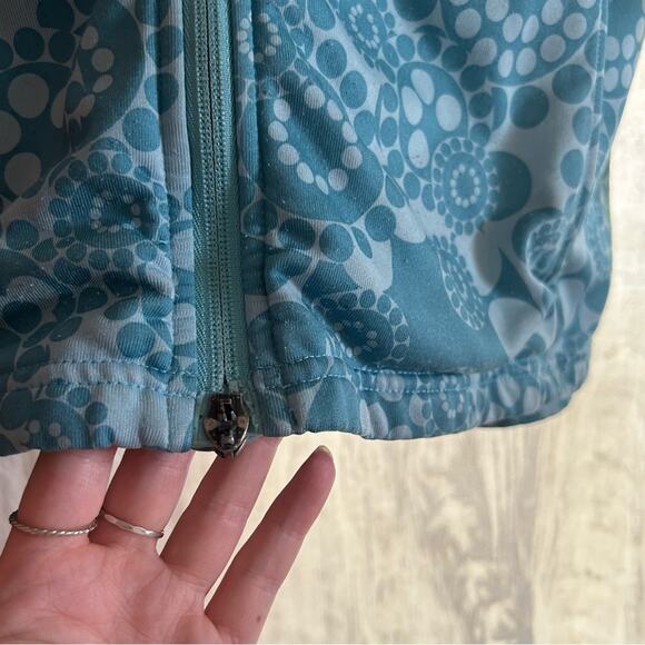 The North Face Fleece Lined TKA Stretch Zip Up Jacket Hoodie Blue Floral Size L - Picture 3 of 7